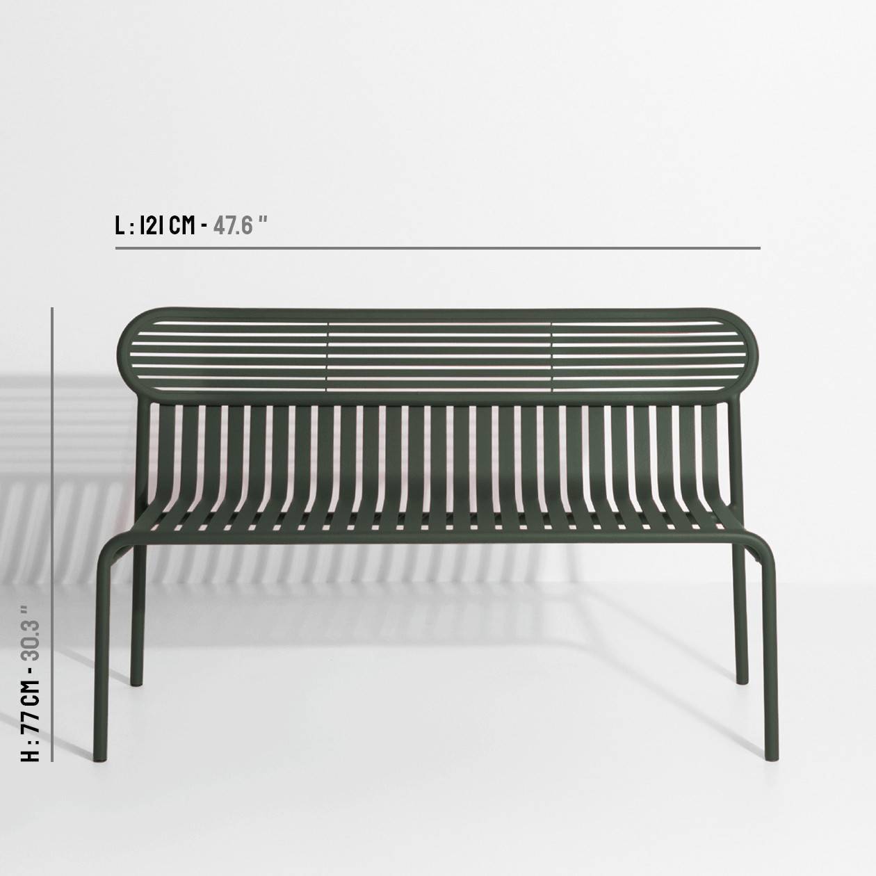 Glass green metal garden bench - Petite Friture