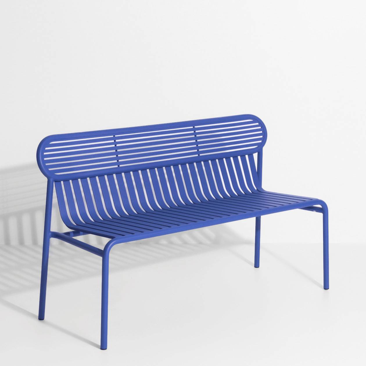 Blue metal garden bench - Petite Friture
