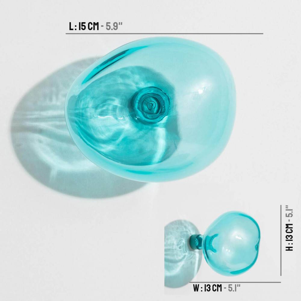 Patère design Bubble - Grand bleu avec dimensions - Petite Friture