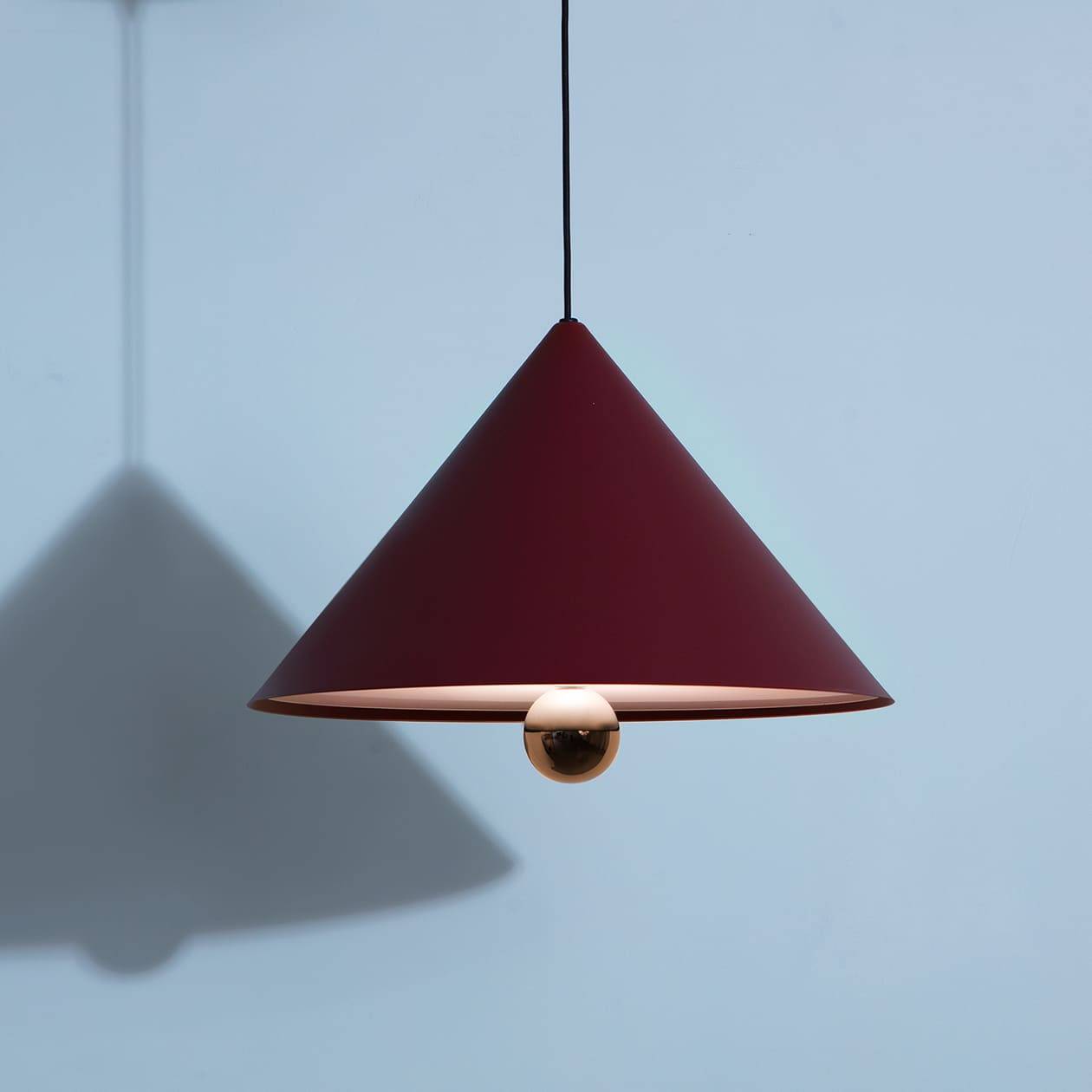 Large-pendant-lamp-Cherry-LED-brown-red-Petite-Friture-turned-on