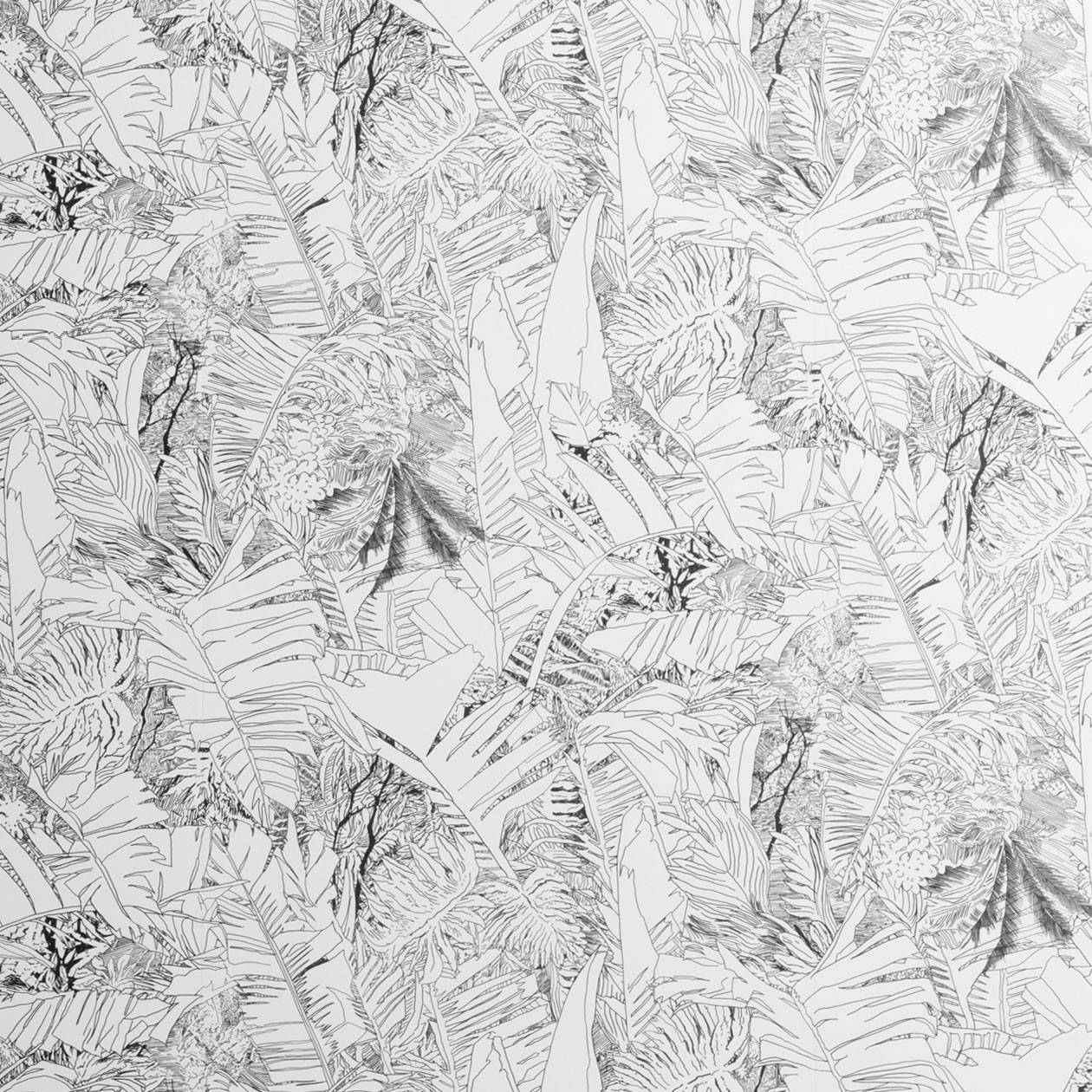 Papier peint jungle noir et blanc - Petite Friture