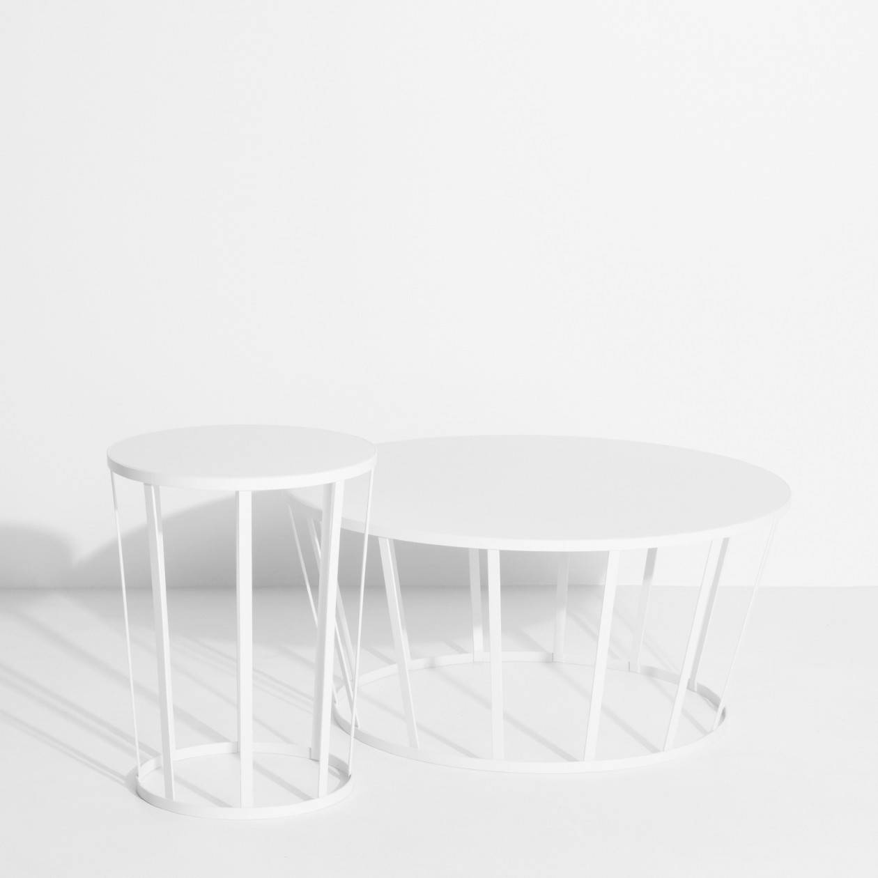 Table d'appoint / tabouret blanc et Table basse blanc Hollo - Petite Friture