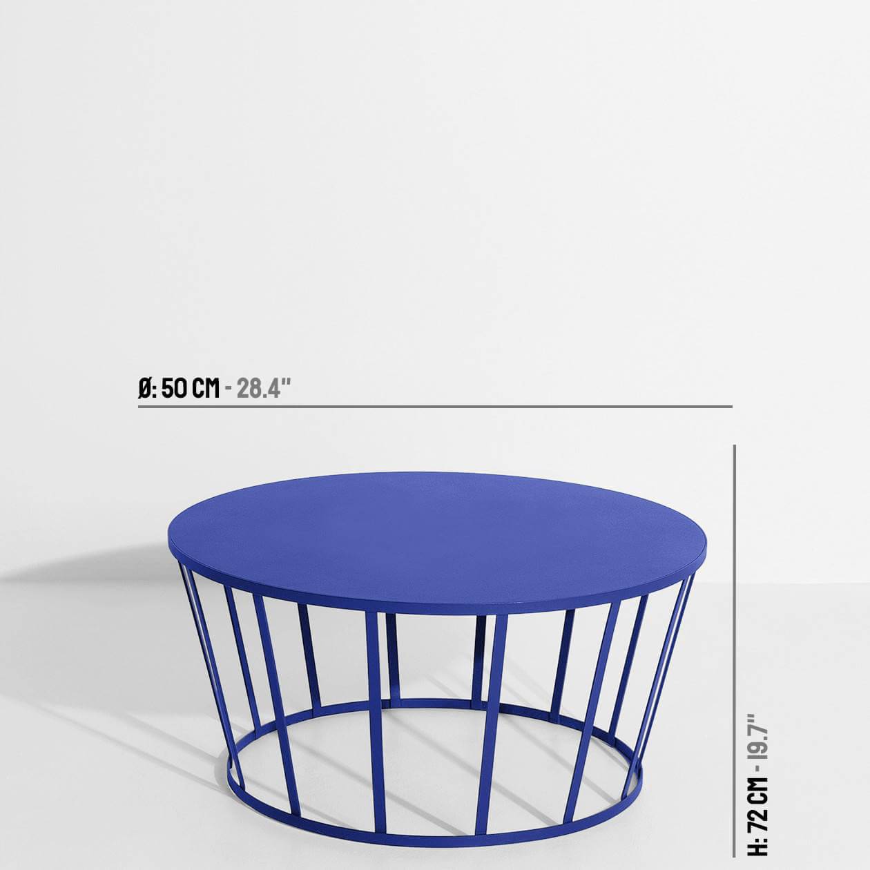Table basse bleu Hollo avec dimensions - Petite Friture