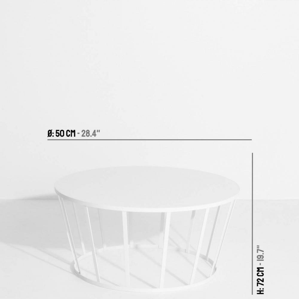 Table basse blanc Hollo avec dimensions - Petite Friture