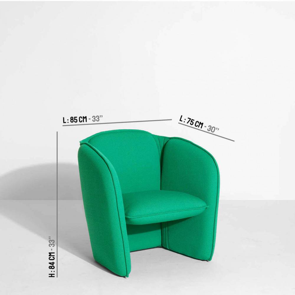 Fauteuil Lily - vert flash - dimensions - Petite Friture