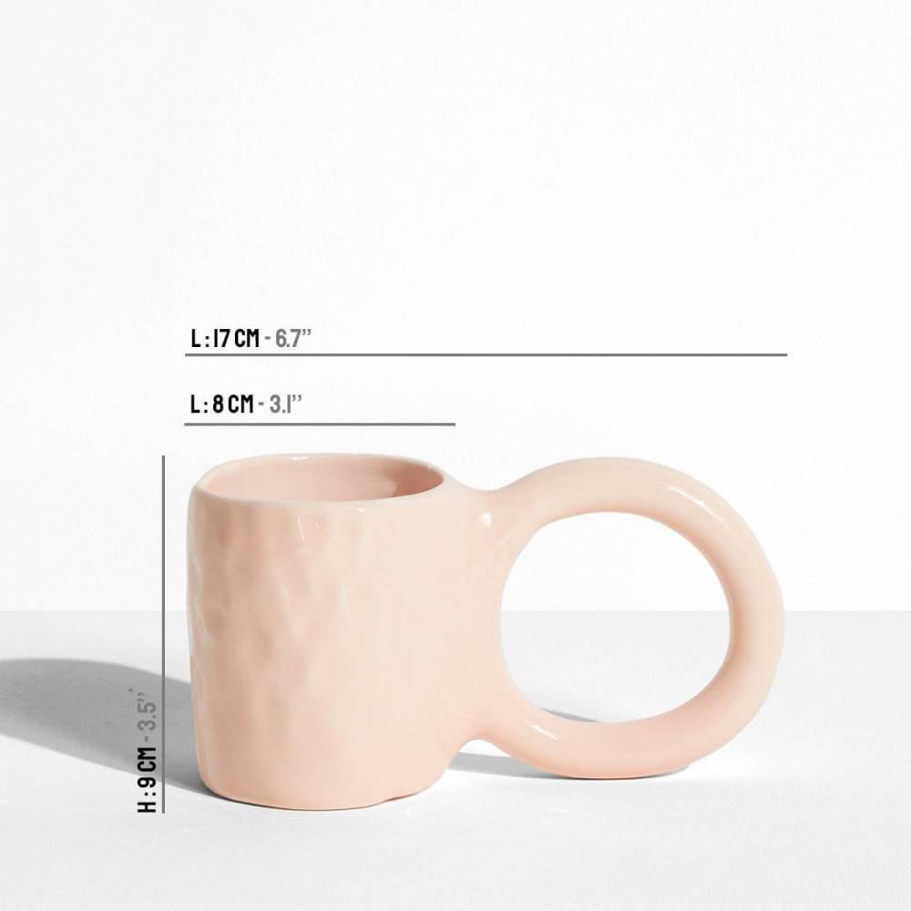 Donut Mug - Bubble Gum - Pia Chevalier for Petite Friture - dimensions