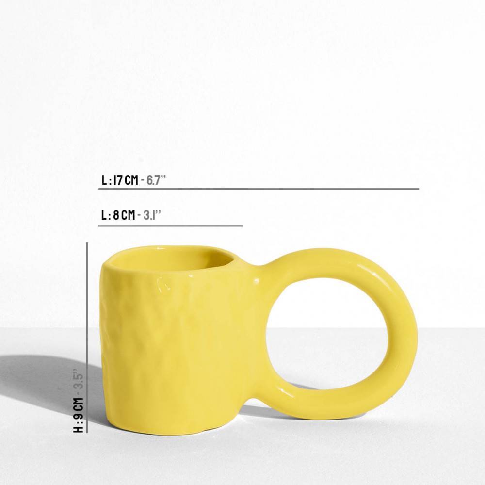 Donut Mug - Lemon - Pia Chevalier for Petite Friture - dimensions