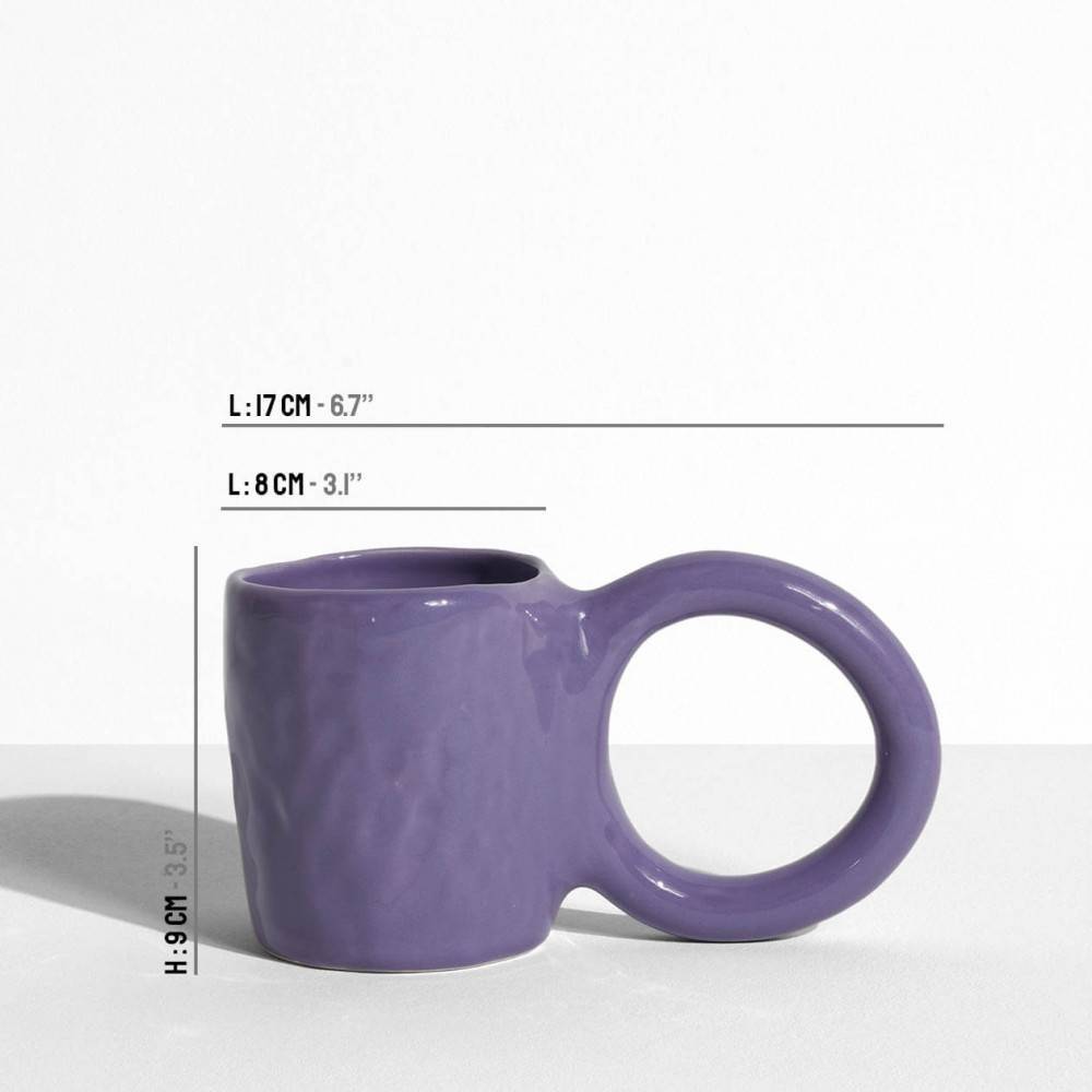 Donut Mug - Blueberry - Pia Chevalier for Petite Friture - dimensions