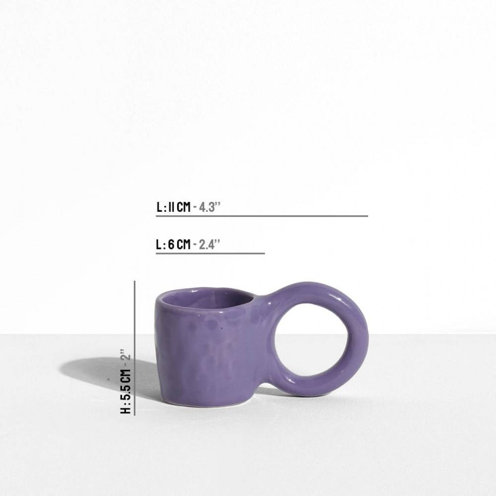 Donut Espresso Cup - Blueberry - Pia Chevalier for Petite Friture - dimensions