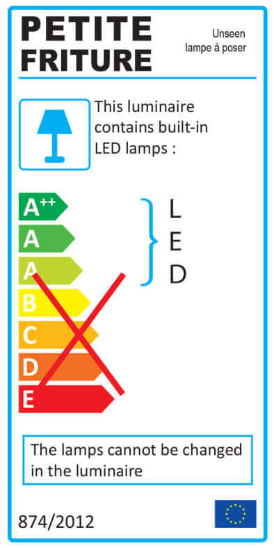 Etiquette énergétique lampe à poser STUDIOPEPE